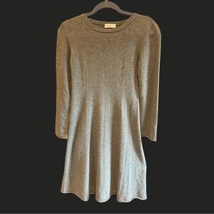 KATIA SERAFINI CASHMERE Merino Wool Midi Sweater Dress Minimalist‎ Grey 6